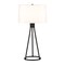 Homeroots 28" Black Metal Table Lamp With White Drum Shade 524472 - alternate 4