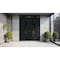 Vdomdoors Metal Double Doors Deux 6501 Black Enamel Opaque Black Glass Top Transom Entry Modern Painted (W72x DEUX6501DEXD-BLK-W72xH80+16-LH-O - alternate 2