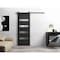 Sartodoors Sturdy Barn Door 36 x 96in, Matte Black Frosted Glass, 6.6FT Rail Hangers Heavy Hardware Set QUADRO4113BD-B-BLK-3696 - alternate 1