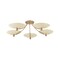 Troy Lighting Wolfe 60in wide 5 Light Semi Flush in Patina Brass/Soft Sand C1160-PBR/SSD - alternate 1