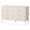 Baxton Studio Primrose Mid-Century Ivory Fluted Wood 6-Drawer Dresser 249-13823-ZORO - alternate 6