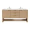 James Martin Vanities Solene 72 in. Double Vanity, Seaside Oak, w/ 3 CM Arctic Fall Solid Surface Top D225-V72-SSO-3AF - alternate 1