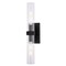 Vaxcel Bari 2-Light Matte Black Wall Sconce, Clear Glass Shade, Dimmable Vanity W0547 - alternate 1