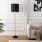 Jonathan Y Joel 63.5" Coastal Bohemian Scallop Shade Rattan/Metal LED Floor Lamp w/ Pull Chain, Black/Brass Gold JYL1153C - alternate 7