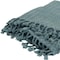 Homeroots 50" X 60" Teal Cotton Cable Knit Throw Blanket with Tassels 518784 - alternate 4