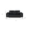 Homeroots 73in Black and Silver Italian Leather Loveseat 720504 - alternate 6
