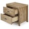 Homeroots 24" Walnut Golden Brown Distressed Solid Wood Two Drawer Nightstand 490277 - alternate 3