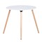 Homeroots 32" White and Natural Wood Round Top Dining Table 568215 - alternate 1