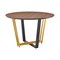 Homeroots 48" Brown And Gold Iron Sled Base Round Top Dining Table 569435 - alternate 1