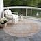Homeroots 8' Copper And Beige Round Floral Washable Indoor Outdoor Area Rug 605081 - alternate 5
