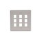 Hubbell 2-Gang 9-Port Keystone Wallplate, Office White IFP29OW - alternate 2
