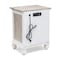 Homeroots 28" White And Gray Solid Wood One Drawer Nightstand With USB 571339 - alternate 5