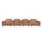 Homeroots 169" Chestnut Top Grain Leather Reclining Metal USB Sofa 720353 - alternate 1