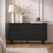 Manhattan Comfort Solara 68 in Solid Wood Dresser in Black (6-Drawer) DR1789-2 - alternate 1
