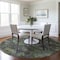 Homeroots 8' Green Charcoal And Black Round Floral Washable Indoor Outdoor Area Rug 604146 - alternate 4