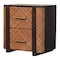 Homeroots 20" Espresso And Mocha Solid Wood Woven Texture One Drawer Nightstand 722553 - alternate 1