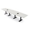 Skutchi Designs 14ft Conference Table With Power Unit | 14 Person Modular Boat Meeting Table | Harmony Series HAR-BOT-48X168-T.BK-K458-EBLK - alternate 1