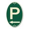 Signmission P Symbol With Left Arrow, 12 Inch X 18 Inch Architectural Oval, Heavy Gauge Aluminum A-OV-G-1218-23512 - alternate 1
