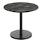 Flash Furniture Commercial 36" Black Faux Marble HPL Tabletop with Black Table Height RD Base ST-RD36-BKMAR-TR24-GG - alternate 1