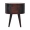 Homeroots 21" Brown Solid Wood Round Two Drawer Nightstand 651865 - alternate 7