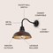 Jonathan Y Aurora 12.25" 1-Light Farmhouse Industrial Iron LED Gooseneck Arm Outdoor Sconce, Wood Finish/Copper JYL7613G - alternate 6