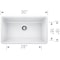 Blanco Precis SILGRANIT 30in Single Bowl Undermount Kitchen Sink - White 442533 - alternate 2