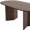 Homeroots 67" Walnut Solid Wood Double Pedestal Base Oval Dining Table 712259 - alternate 4