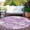 Homeroots 8' Lavender And Lilac Round Abstract Washable Indoor Outdoor Area Rug 609572 - alternate 5
