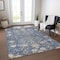 Homeroots 3' X 5' Blue Brown And Beige Floral Washable Indoor Outdoor Area Rug 605455 - alternate 7