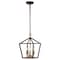 Jonathan Y Ojai 10" 3-Light Iron Classic Modern Pagoda LED Pendant Lantern, Oil Rubbed Bronze/Brass Gold JYL7601D - alternate 1
