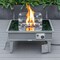 Leisuremod Walbrooke Outdoor Patio Aluminum Square Slats Design Fire Pit Side Table, Lid & Fire Glass, Grey WGRS-27-GL - alternate 8