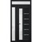 Vdomdoors Front Exterior Prehung FiberGlass Door Frosted Glass / Manux 8088 Matte Black / Sidelight and Trans MANUX8088EXD-BLK-W36+16 x H80+14-RH - alternate 1