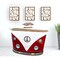 Homeroots 60in Red and White Metal and Wood Peace Van Bar Server 471932 - alternate 3