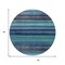 Homeroots 8' Teal Blue Aqua And Navy Blue Round Striped Washable Indoor Outdoor Area Rug 631223 - alternate 4