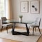 Homeroots 71" Clear and Black Glass and Metal Self-Storing Leaf Sled Base Extendable Dining Table 555200 - alternate 4