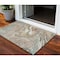 Homeroots 3' X 5' Beige Pink And Blue Abstract Washable Indoor Outdoor Area Rug 602611 - alternate 1