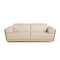 Homeroots 89" Cream Italian Leather Solid Wood Sofa 720458 - alternate 1