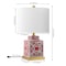 Jonathan Y Catherine 22" Modern Transitional Ceramic/Metal Square Ginger Jar LED Table Lamp, Red/White JYL3044B - alternate 4