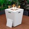 Leisuremod Marlin White Aluminum Patio Chaise Lounge Chair With Arms & Square Fire Pit Table, Burgundy MLAWCF21-77BRG - alternate 8