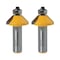 Powertec 45 Degree Chamfer Router Bit, 1-3/16 in. Cutting Diameter, 1/2 in. Shank, 1/2 in. Depth, 2PK 73050-P2N - alternate 1