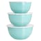 Martha Stewart 6 Piece Enamel Mixing Bowl and Lid Set in Turquoise 130038.06 - alternate 1