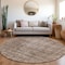Homeroots 8' Brown Round Oriental Washable Indoor Outdoor Area Rug 607526 - alternate 8