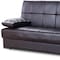 Homeroots 75" Brown Faux Leather Convertible Futon Sleeper Sofa And Toss Pillows With Storage 607186 - alternate 5