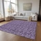 Homeroots 9' X 12' Purple Eggplant And Ivory Floral Washable Indoor Outdoor Area Rug 581922 - alternate 6
