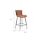 Homeroots Set of Two 27" Brown and Black Faux Leather and Metal Low Back Counter Height Bar Chairs, 2PK 719669 - alternate 4