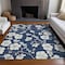 Homeroots 5' X 8' Navy Blue And Ivory Floral Washable Indoor Outdoor Area Rug 599899 - alternate 3