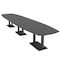 Skutchi Designs Arc Rectangle Meeting Room Table, 45 in W, 192 in L, Grey HAR-AREC-48X192-DOU.BK-WA7949-EBLK - alternate 1