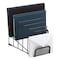 Tru Red Metal Incline Sorter with Wire Mesh Mobile Device Holder, 6 Sections, Matte Black TR57561-CC - alternate 1