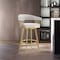 Armen Living Chelsea 26in Swivel Counter Stool with Gold Brushed Stainless Steel and Silver Fabric LCCSBABGLSI26 - alternate 5
