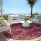 Homeroots 8' Burgundy And Ivory Round Geometric Washable Indoor Outdoor Area Rug 594529 - alternate 4